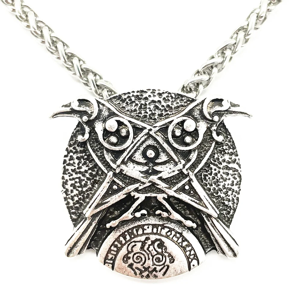 Viking Odin Raven Amulet Talisman Sleipnir Horse Futhark Runes Jewelry Male Pendant Necklace