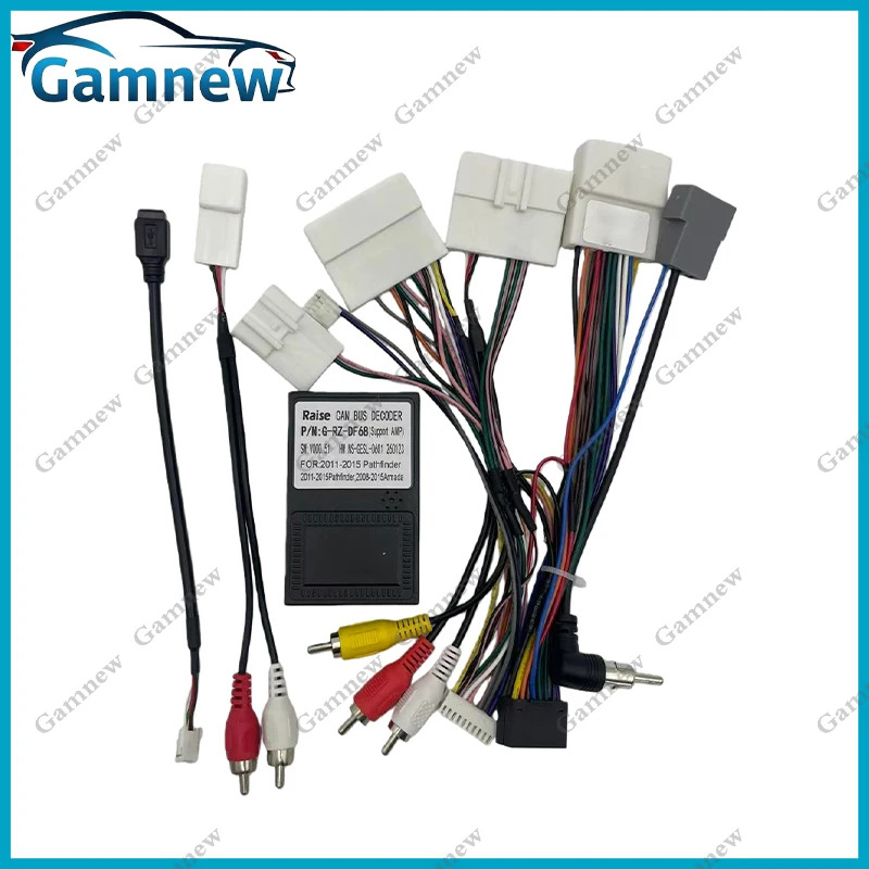 Car 16pin Wiring Harness Adapter Canbus Box Android Radio Power Cable For Nissan Pathfinder R51 2011+