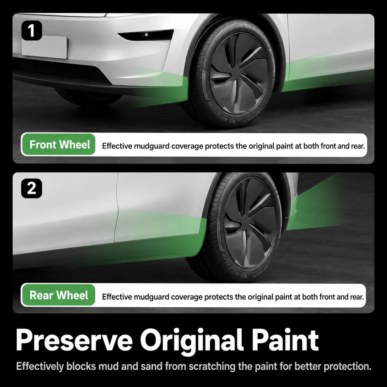 Mud Flaps For Tesla New Model YL 2026 TPE Front Rear Wheel Mud Flaps No Drilling All Weather Anti-Snow Anti-Sand Guard Protector
