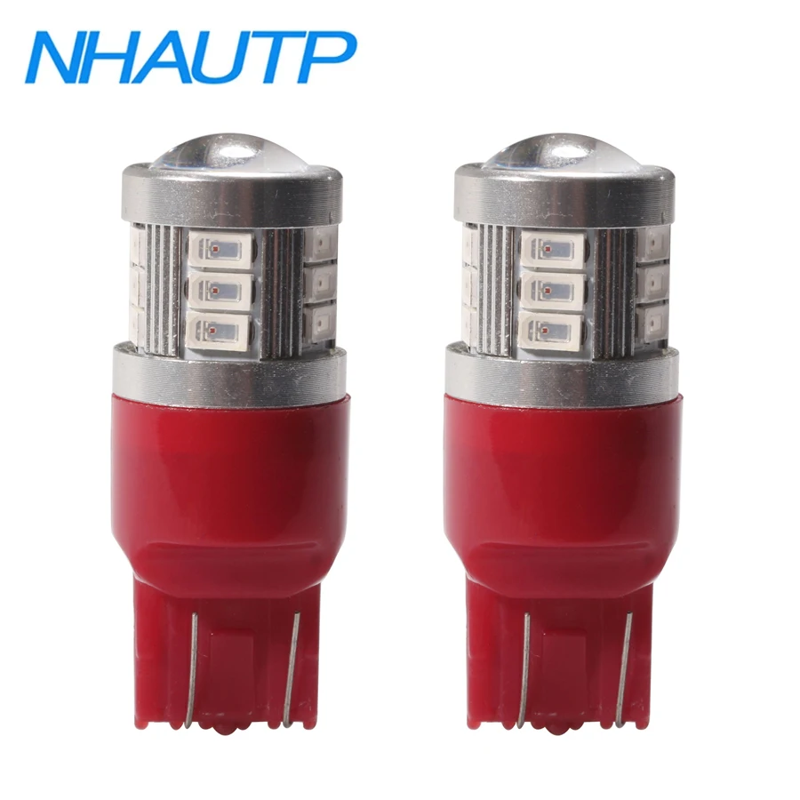 NHAUTP-bombillas LED de alta calidad T20 7443 W21/5W, 12-24V, rojo/blanco para luces de freno de coche DRL DHO 5630 18-Smd, lámpara automática, 2 uds.