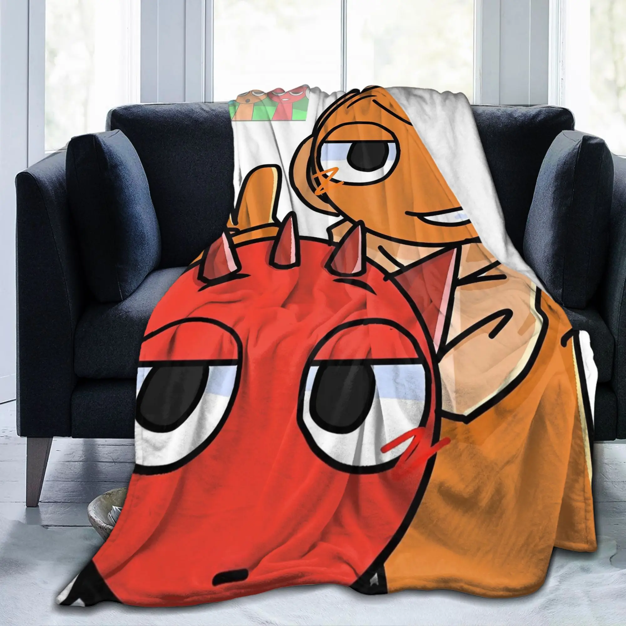 Sprunkis Music Game Awesome Blankets Flannel Funny Oren Raddy Warm Throw Blanket for Bedding Couch Travel Portable