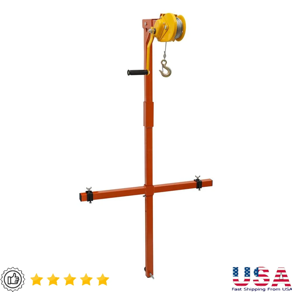 Air Conditioner Lifting Crane 15m/49.21ft Detachable Portable Tool 330lbs Load Stable Triangular Design Easy Assembly and