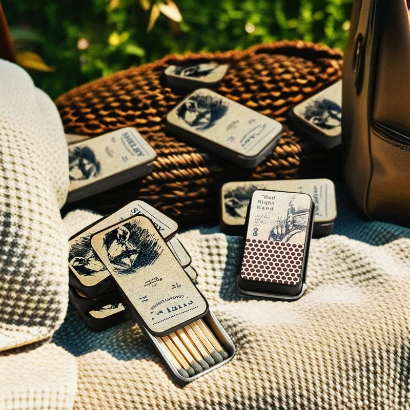 عيدان قوس قزح فريدة من نوعها في علبة الثقاب المعدنية النحاسية العتيقة - طراز كلاسيكي عتيق للهدايا، وهدايا تزيين عيد الميلاد #3