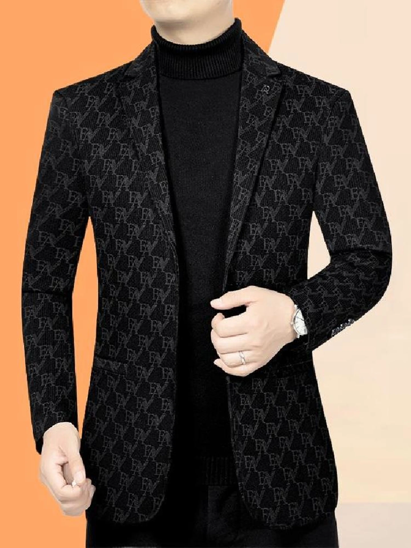 

Comfortable Midlife Men's Busin Casual Suit Jaet Dad Sle High End Casual Wear Long Sve Two Button Single Breasted