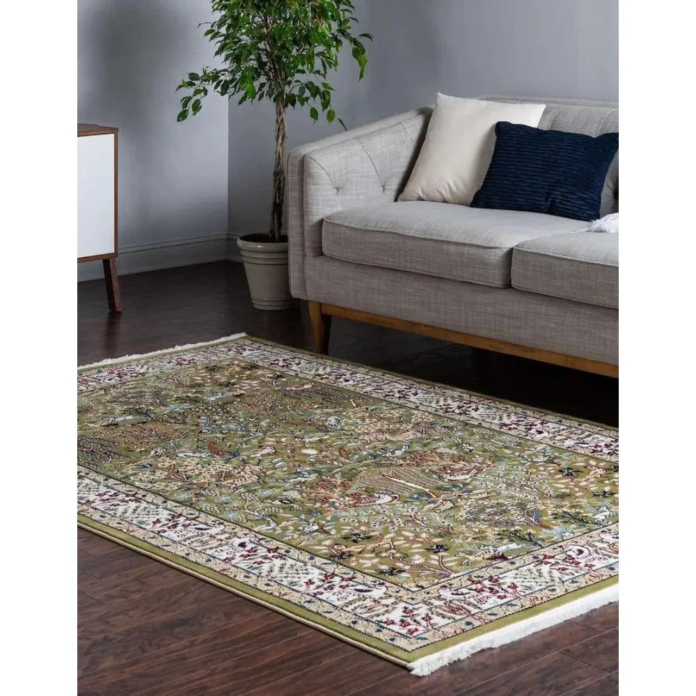 Narenj Collection Area Rug – Bristol (Grün/Elfenbein)