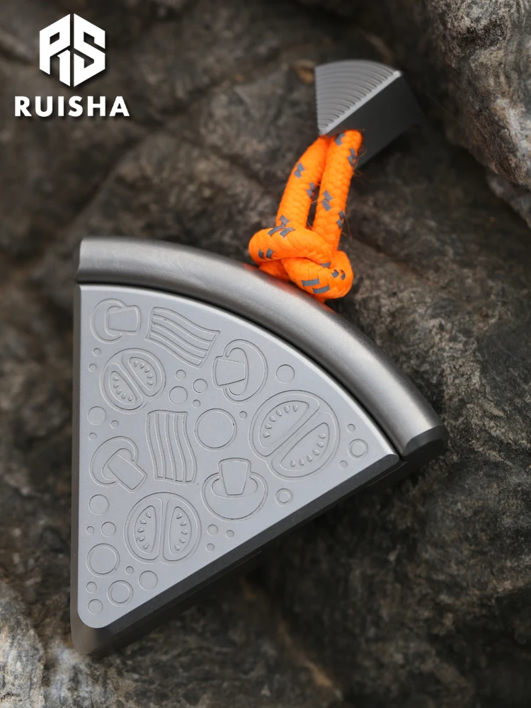 

RUISHA Pizza Candy Box Titanium Brass Push Slider Stress Relief Toys