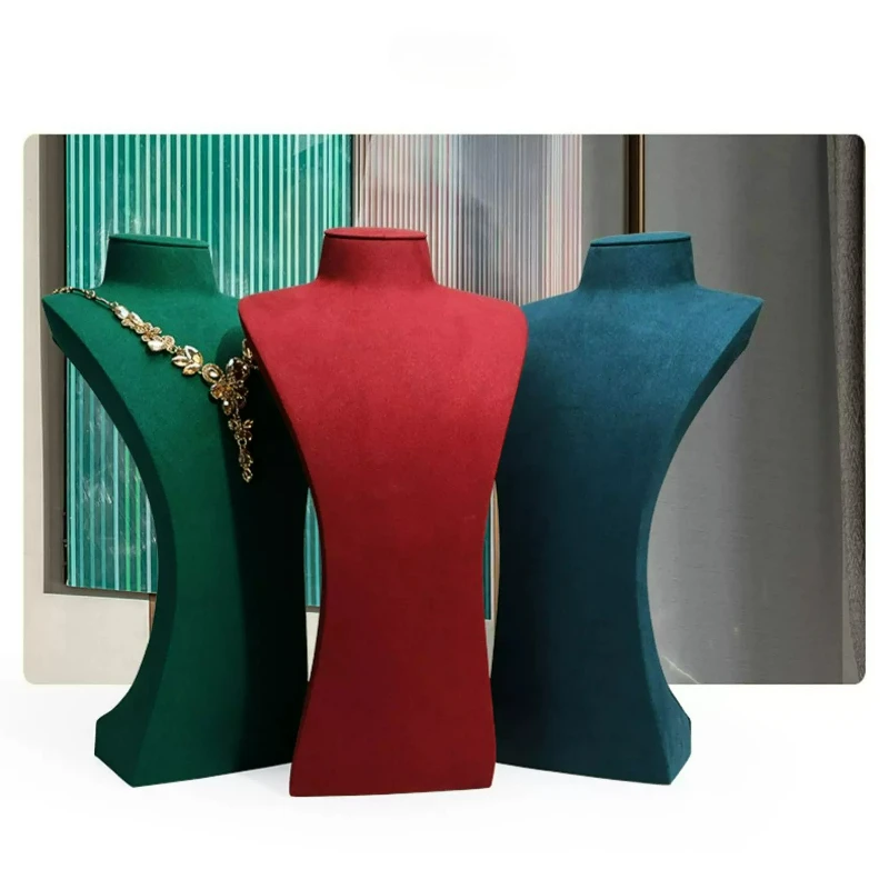New necklace display stand super fiber portrait hanging necklace neck stand neck display stand necklace display props