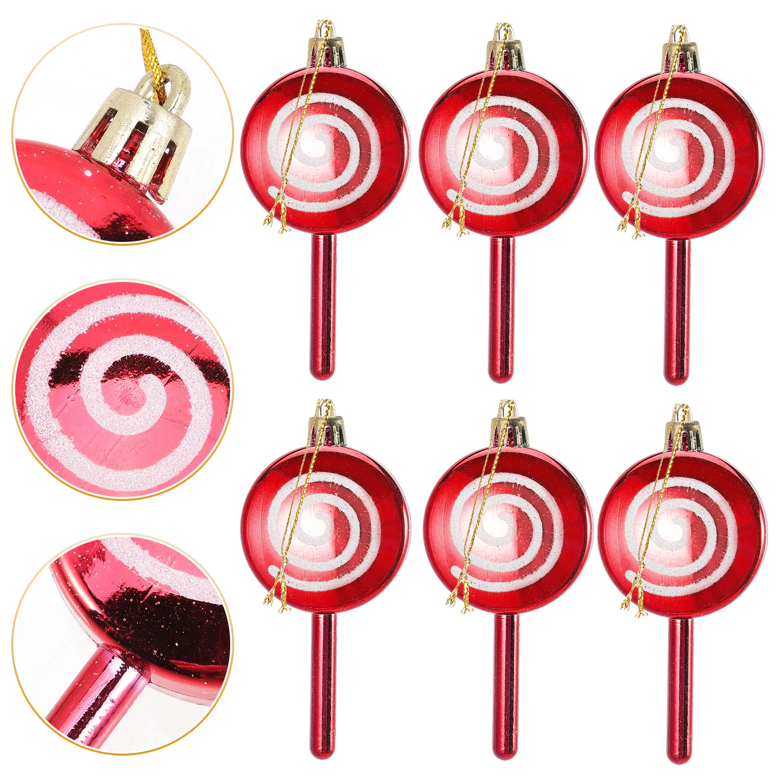 

6Pcs Christmas Candy Pendants Plastic Tree Hanging Ornaments Party Decoration Xmas Candies Pendant Decorative Xmas Candies