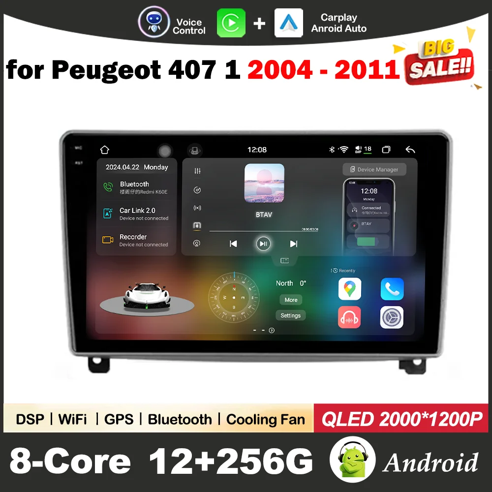 

Android OS GPS Navi for Peugeot 407 1 2004 - 2011 Car Video Mulltmedia Radio Player WIFI DSP Stereo Head Unit IPS Touch Screen