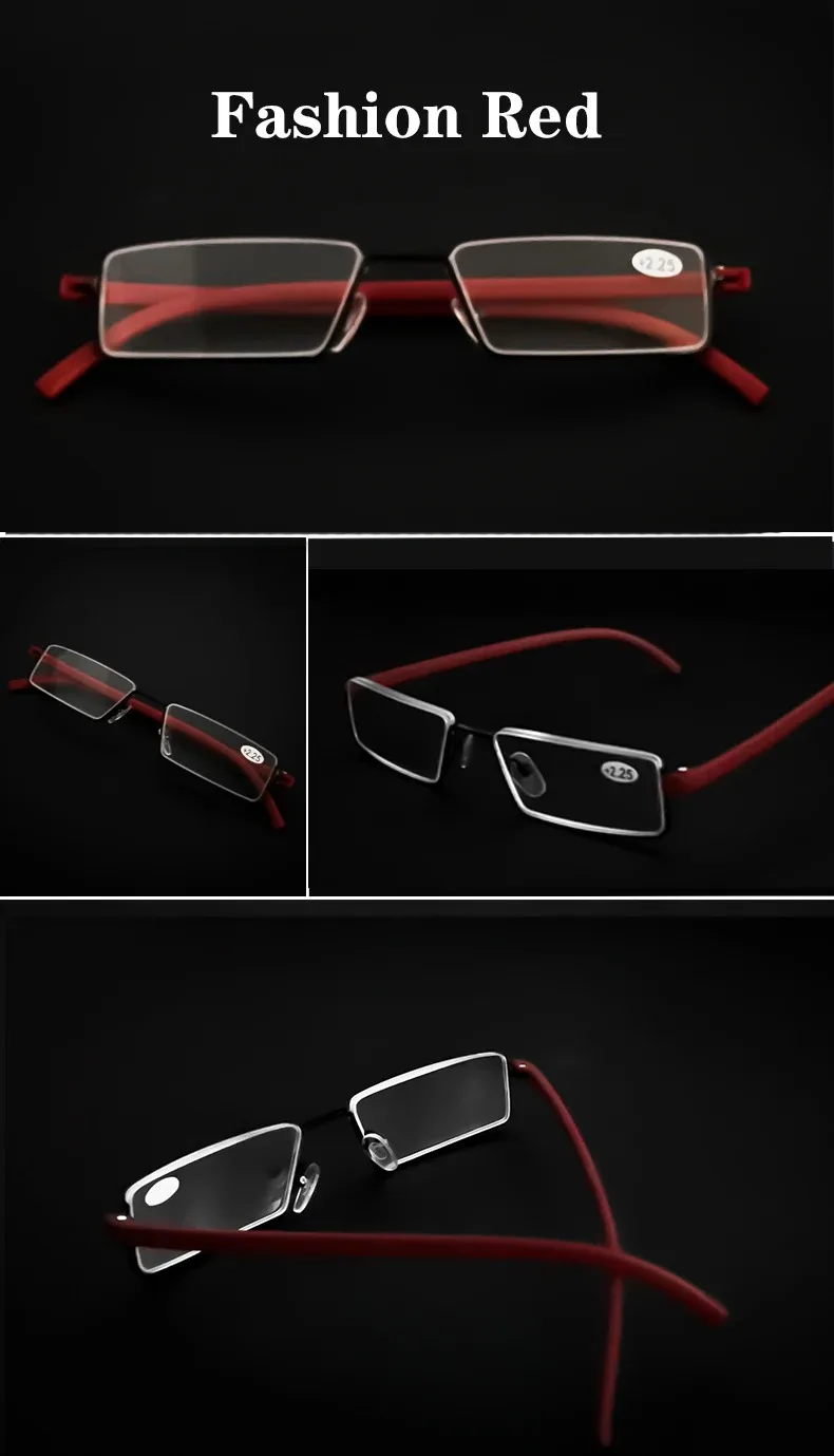 Quadratische Lesebrille Blaulichtfilter Halbrahmen Presbyopie-Brille Mit Etui Herren Damen +1 1,25 1,5 1,75 2 2,25 2,5 2,75 – Detail 13