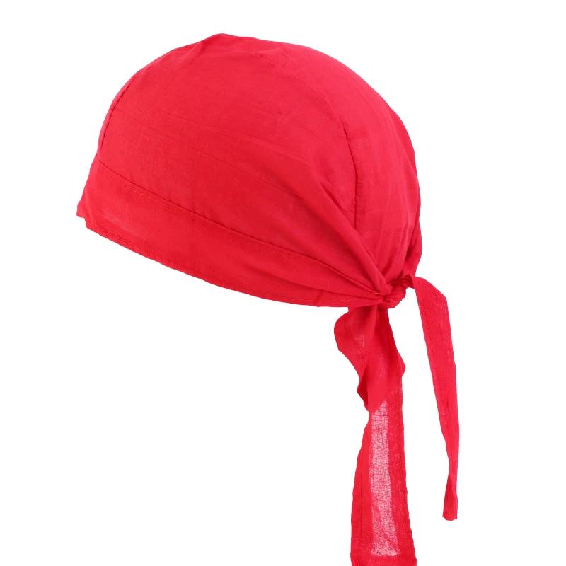 Sombrero Bandana transpirable de algodón Durag para hombre y mujer, gorro de pirata para quimio, accesorios para el cabello de Color sólido, do doo