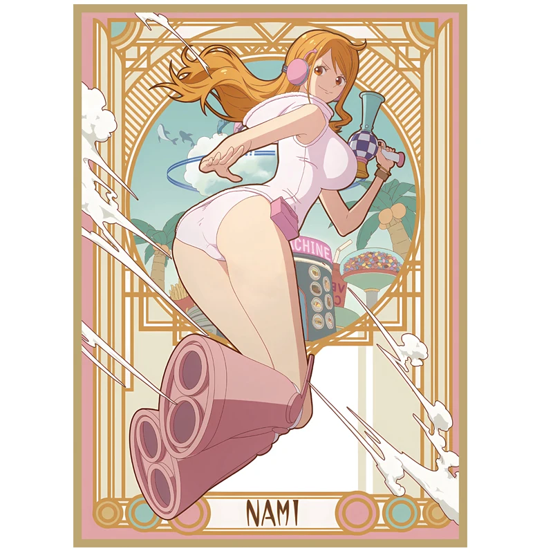 

60Pcs/set Anime One Piece OPCG Game Limited Card Sleeve Nami Egg Head Island PTCG Card Protection Cover Collection Gift 66X91Mm