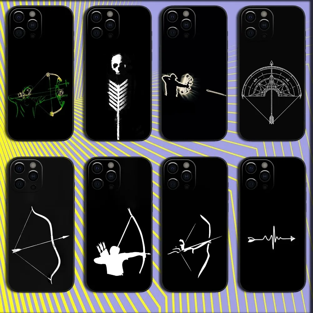 

Cool Archery Sprot Phone Case For iPhone 16,15,14,13,12,11,Pro,X,XS,Max,XR,Plus,Mini Soft Black Cover