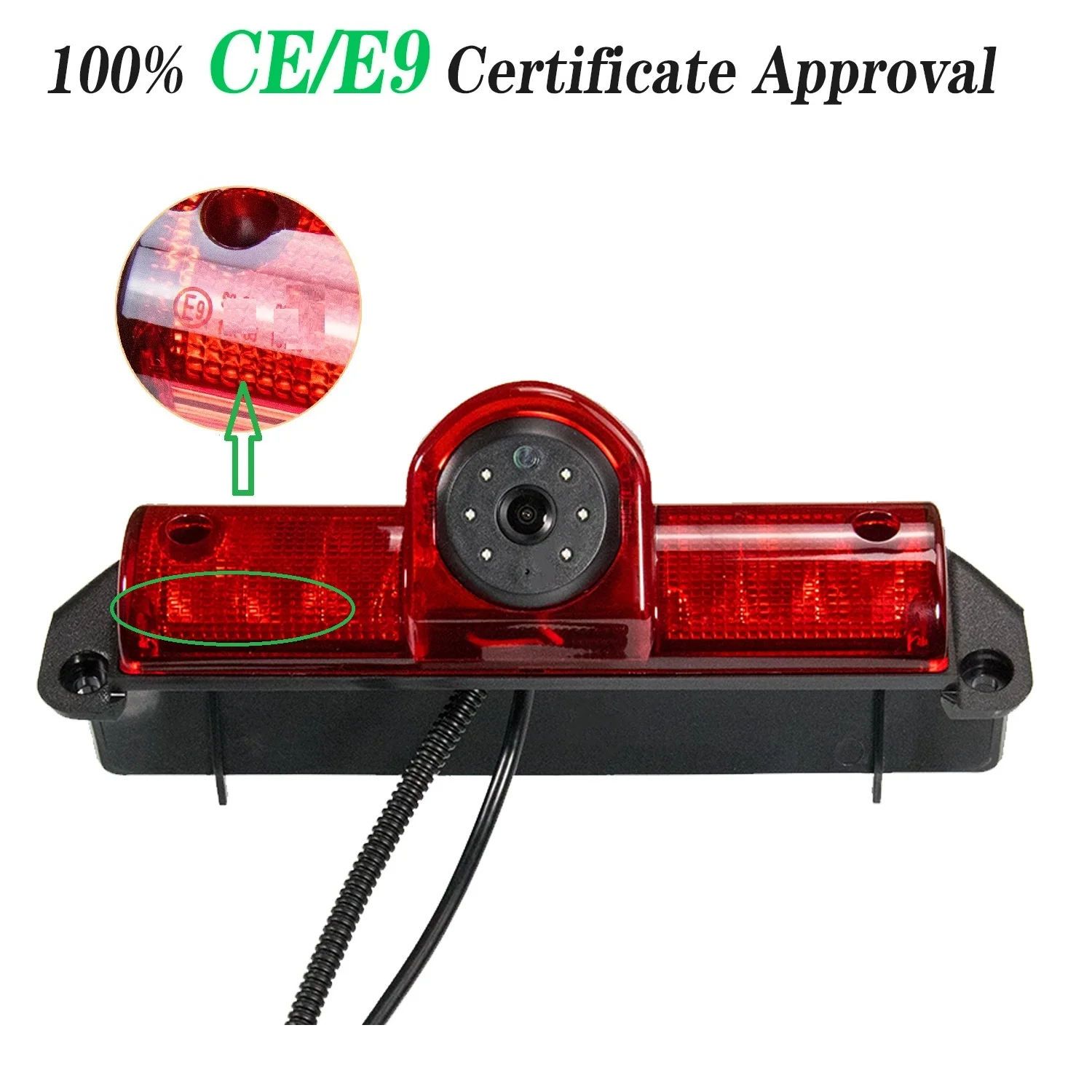 HD 720p E9 Stop lights Rear View Brake Light Night Vision Camera for Chevy Express Explorer /GMC Savana cargo van 2003-2018