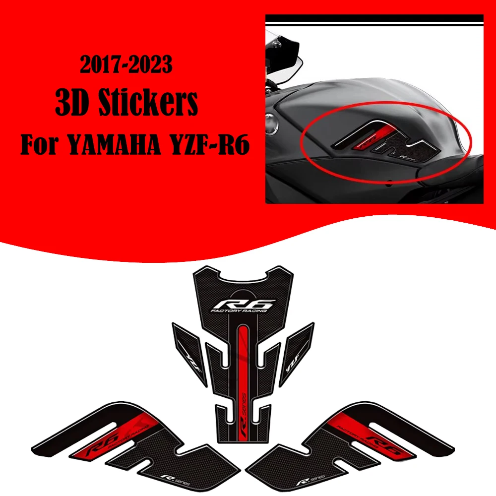 

NEW For YAMAHA YZF-R6 YZF R6 YZFR6 2017 2018 2019 2020 2021 2022 Stickers Decals Protector Tank Pad Side Grips Gas Fuel Oil Kit