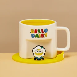 MINISO Daisy Minions Collection Ceramic Cup with Cartoon Coaster (390mL) (Yellow)