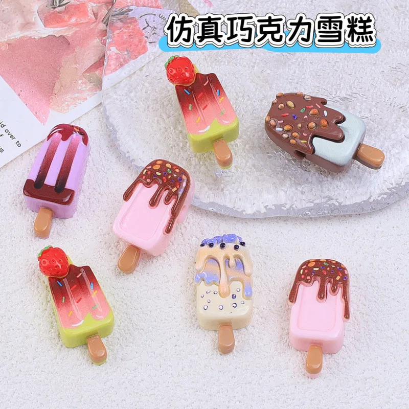 

Simulation Chocolate Ice Cream Blind Box Cartoon Handmade Diy Accessories Cream Glue Resin Toys Small Accessories Dress Up Gifts