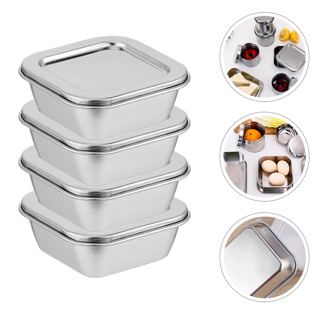 

Sample Box Boxes Food Storage Containers with Lids Airtight Small Stainless Steel