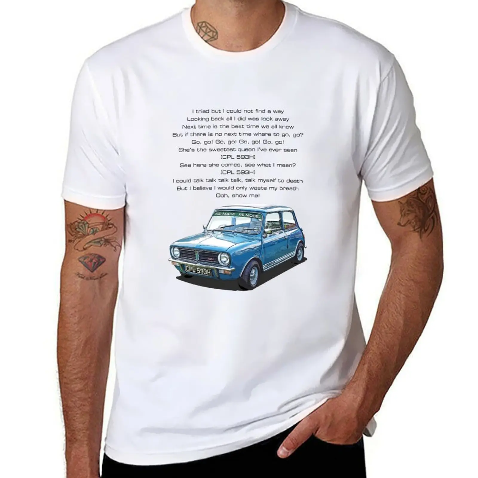 

Roxy Music: Re-make / Re-model Lyrics T-Shirt Big Size Short Sleeve Casual Top