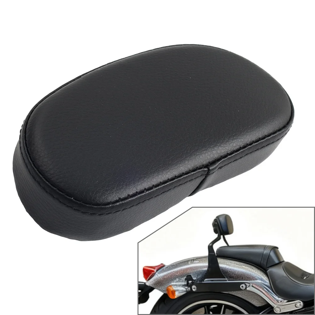 Motorcycle Mini Sissy Bar Backrest PU Leather Pad Black For Harley Softail Springer Dyna Sportster 52513-94