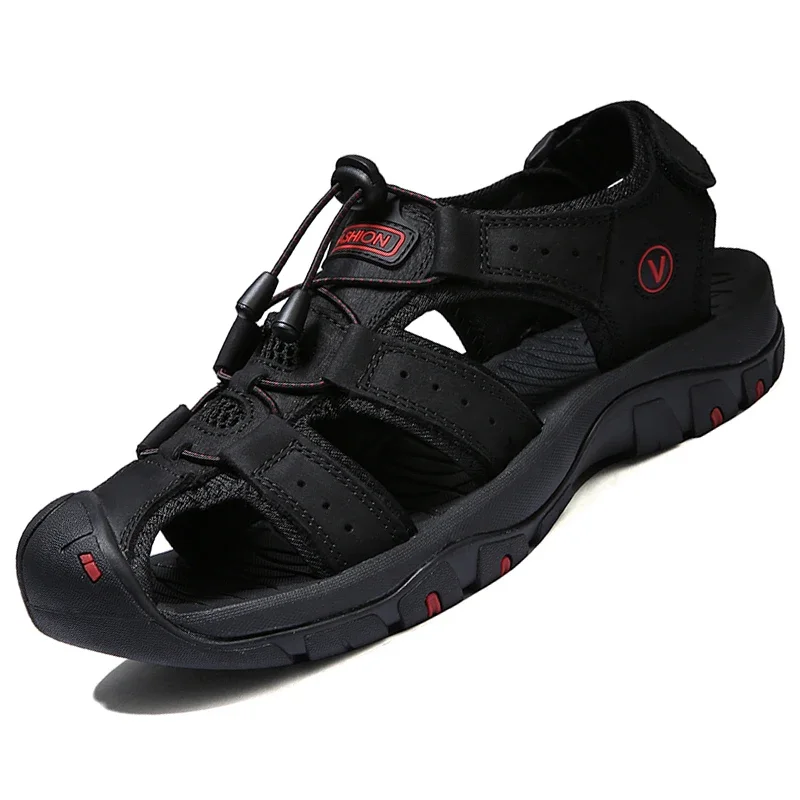

Gladiator Sandals for Men Summer Outdoor Beach Shoes Casual Womens Slides Cowhide Leather Sneakers Breathable Zapatillas Male