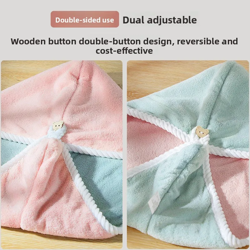 قبعة شعر فيروسية جافة سميكة بطبقة مزدوجة للنساء - منشفة تغليف الشعر فائقة الامتصاص وغير قابلة للانفخ وسريعة الجفاف