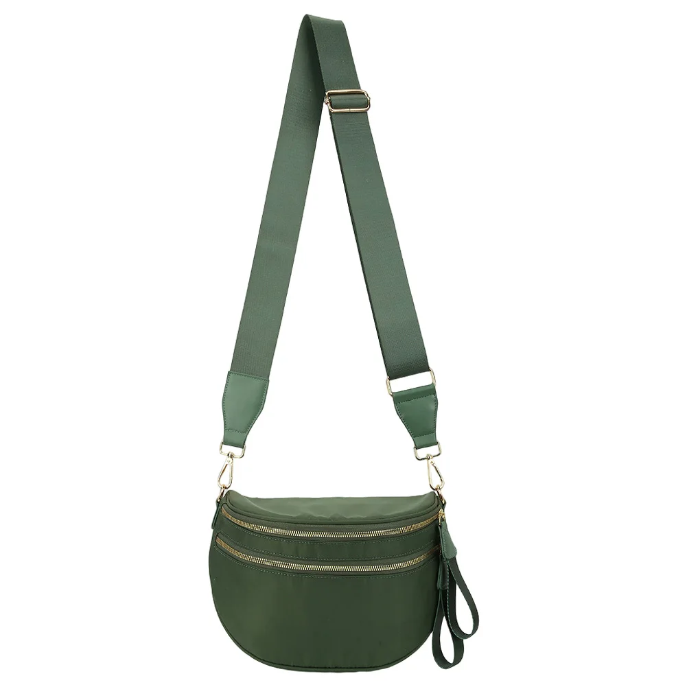 

Nylon Crossbody Bag with Adjustable and Removable Strap Spacious Fanny Packs Solid Sling Bag Wallets Purses for Women