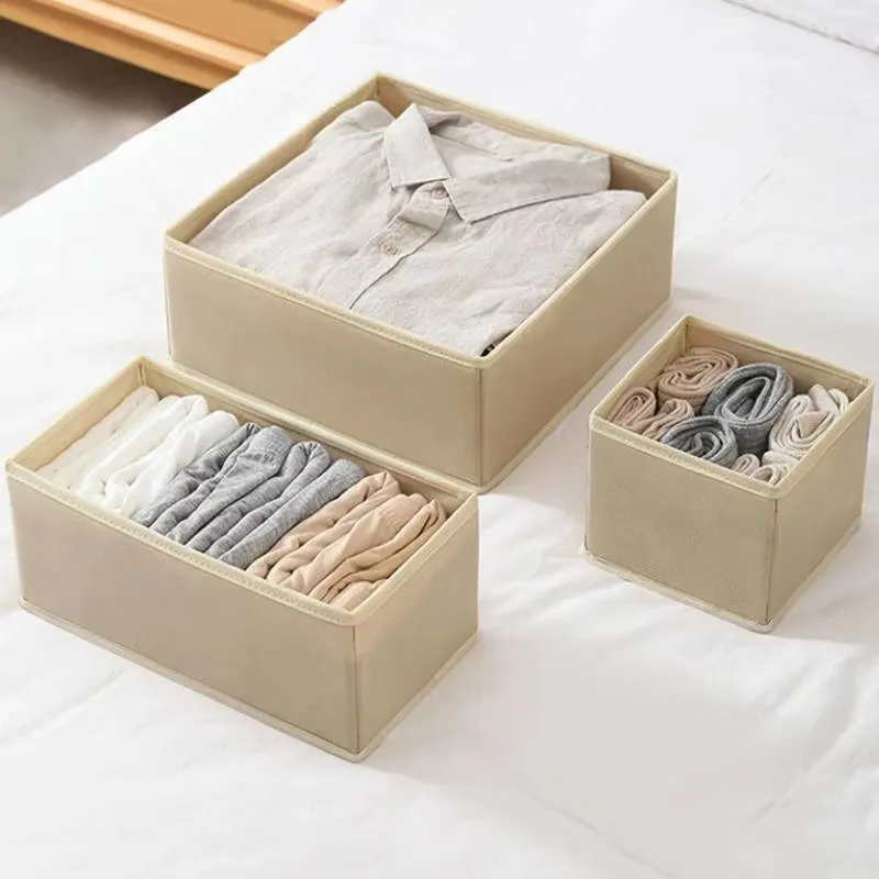 

Clothes Organizer Storage Box Underwear Bra Socks Cabinet Drawer Organizer T-Shirt Storage Basket Wardrobe Storage Organizers