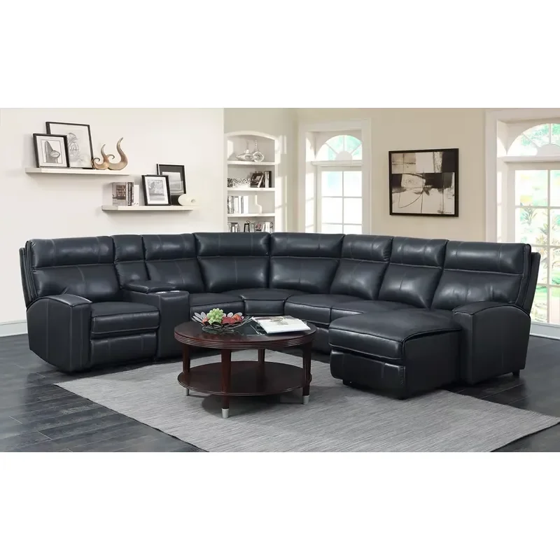Best-selling Couch Living Room L Shaped Genuine Leather Lounge Sofa Set