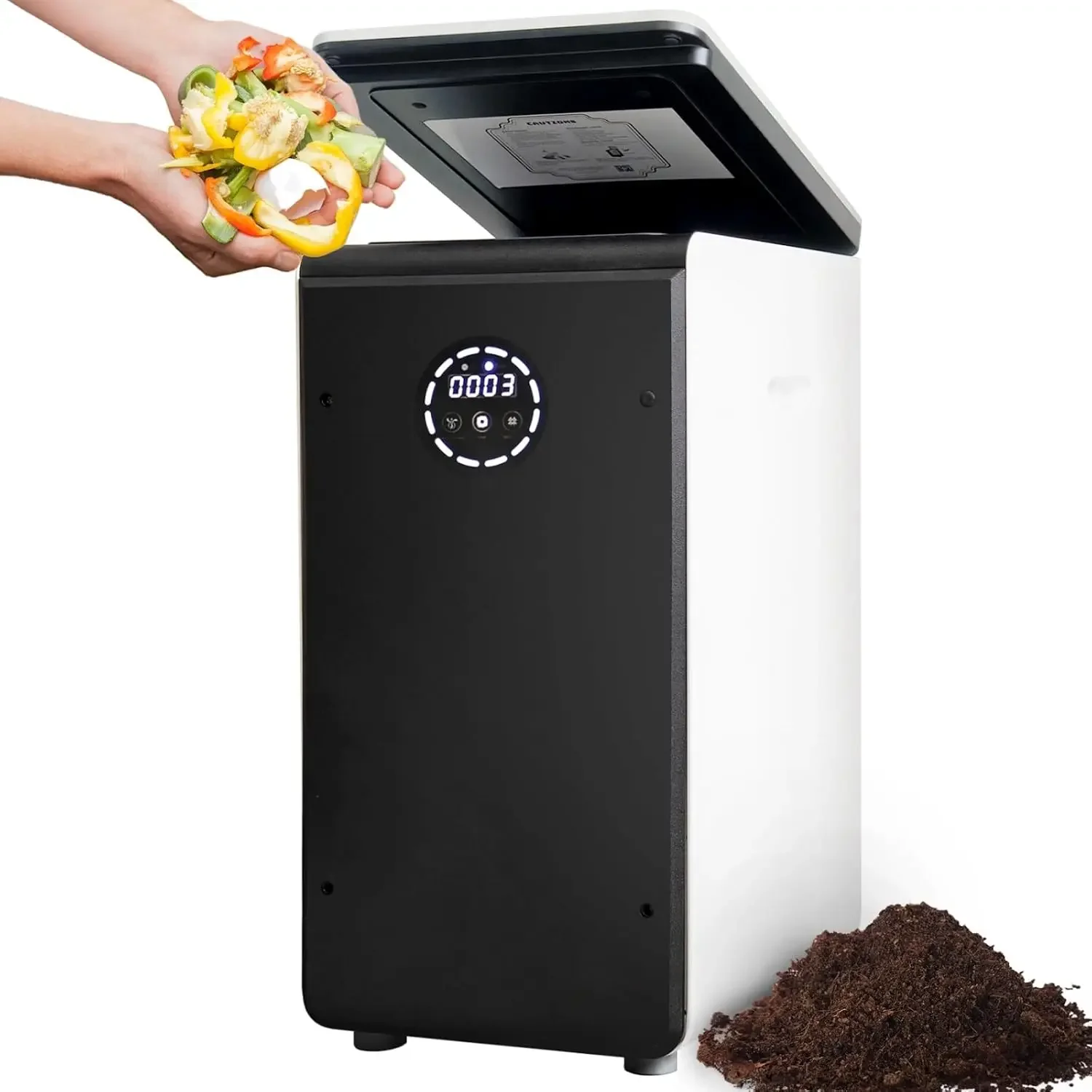 World's First Bio Smart Electric Composter Kitchen, Turn Food Waste into Real Organic Compost No Dehydration - 19L Food C