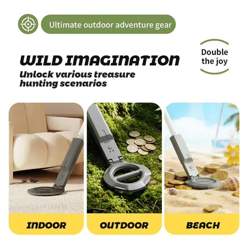 PHFU-Kids Metal Detector Kit With Beach Shovel Gold Panning Pan For Beginner Treasure Hunter Search Gold Coin Hunting Tool