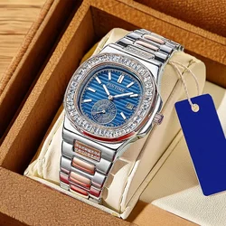 PINTIME Casual Business Men's Watches Top Brand Luxury Wristwatch for Men Diamond Quartz Date Clock Waterproof Chronograph Clock