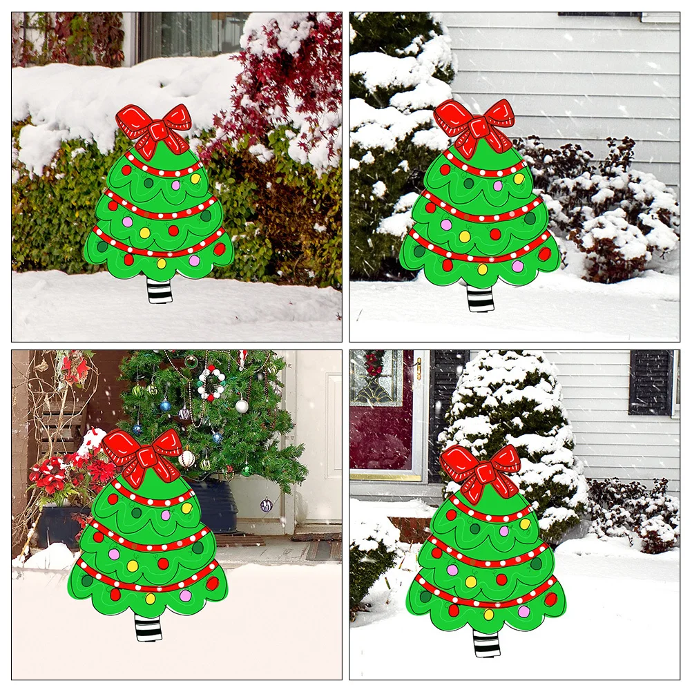 

Christmas Tree Decorative Stakes for Outdoor Use Ground Inserted Garden Ornament Lawn Adornment Yard Vivid Christmas Decoration
