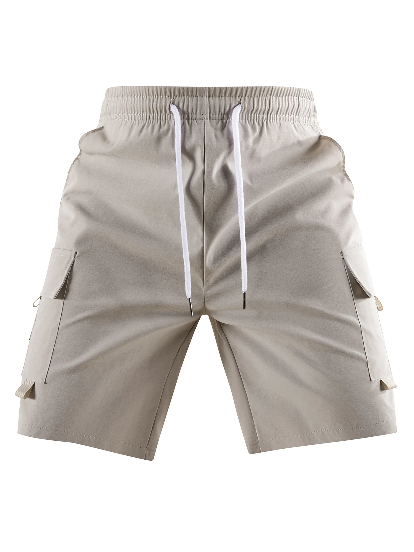 Men's Lightweight Cargo Shorts Elastic Drawstring Waist Multi Side Pockets Loose Casual Summer Outdoor Shorts