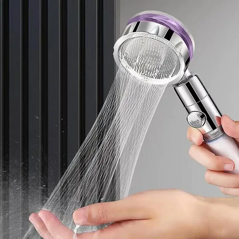 Hydro Jet Shower Head Turbocharged High Pressure Filtered Showerhead 360 Rotating Vortex Spray Shower Head With 5 Filters Pause