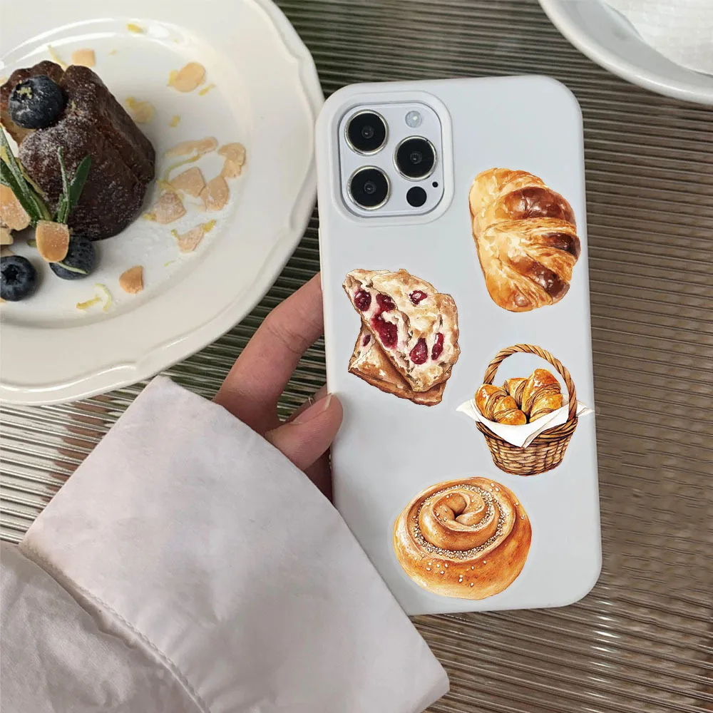 50Pcs Cute Baking Bread Stickers Nostalgic DIY Waterproof Scrapbooking Creative Paper Laptop Luggage Waterproof Sticker