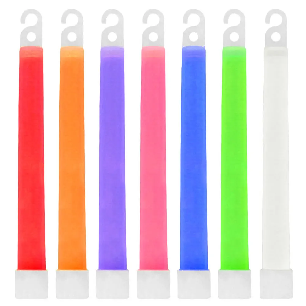 1-2Set Glow Sticks Waterproof 6 Inch Concert Party Outdoor Emergency Light Stick with Hook Non-toxic Hiking Camping Equipment