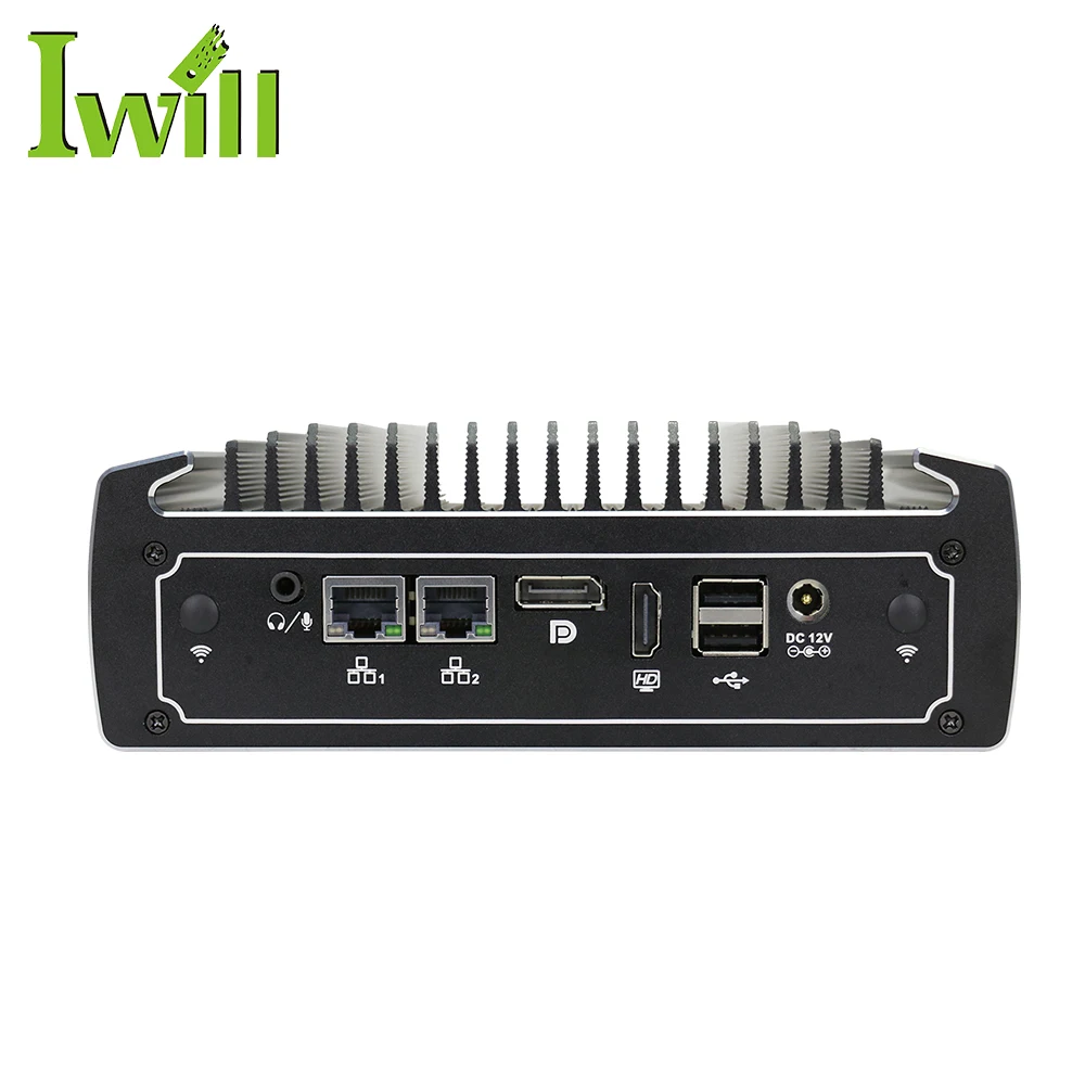 Factory Fanless Industrial Mini PC I7 10810U Six Core 4xUSB3.1 DP HD 2xCOM RS232 485 6xUSB 2xLAN DDR4 RAM for AU US CN Plugs