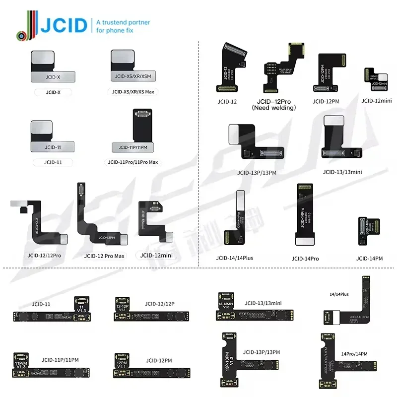 NEW JCID JC Tag Face id Flex Cable for IPhone X XR XS 11 12 13 14 PRO MAX Mini JC Romeo1/2 Dot Matrix Repair Read and Write Data