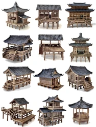 Miniature Landscape Mini Fish Tank Bonsai Desk Decoration Accessories Rockery Pavilion Antique Architectural Home Decor