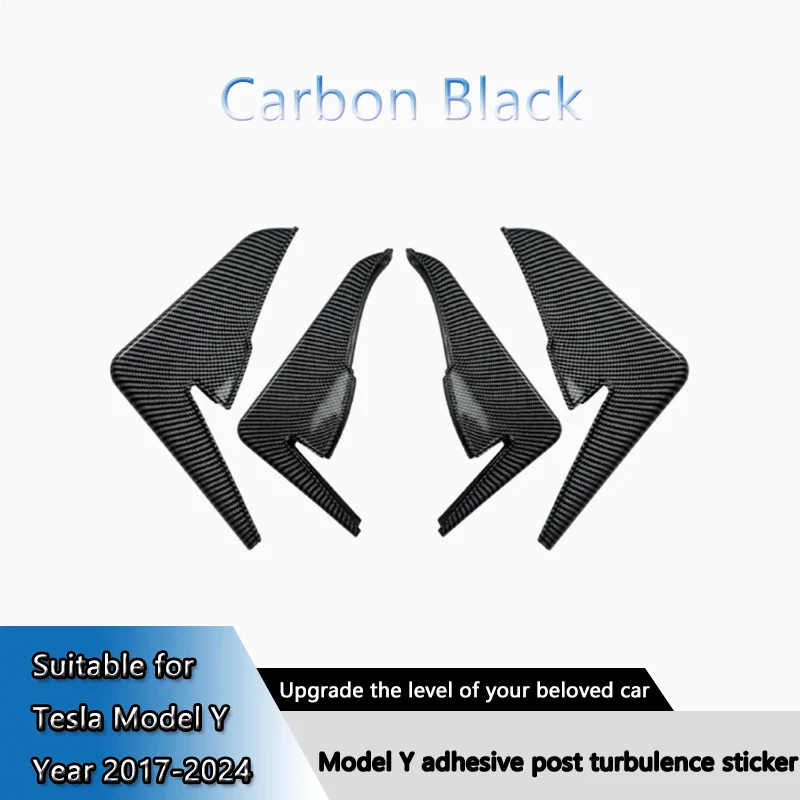 2Set Black Rear Lip Spoiler Decor Sticker For Tesla Model Y 2017-2024 Exterior Car Styling Protection Modification Accessories