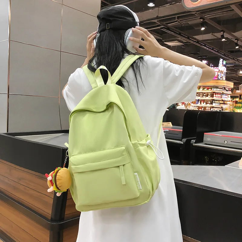 

Solid Color Lightweight Large Capacity Backpack Travel Bag Candy Color Book Bag
