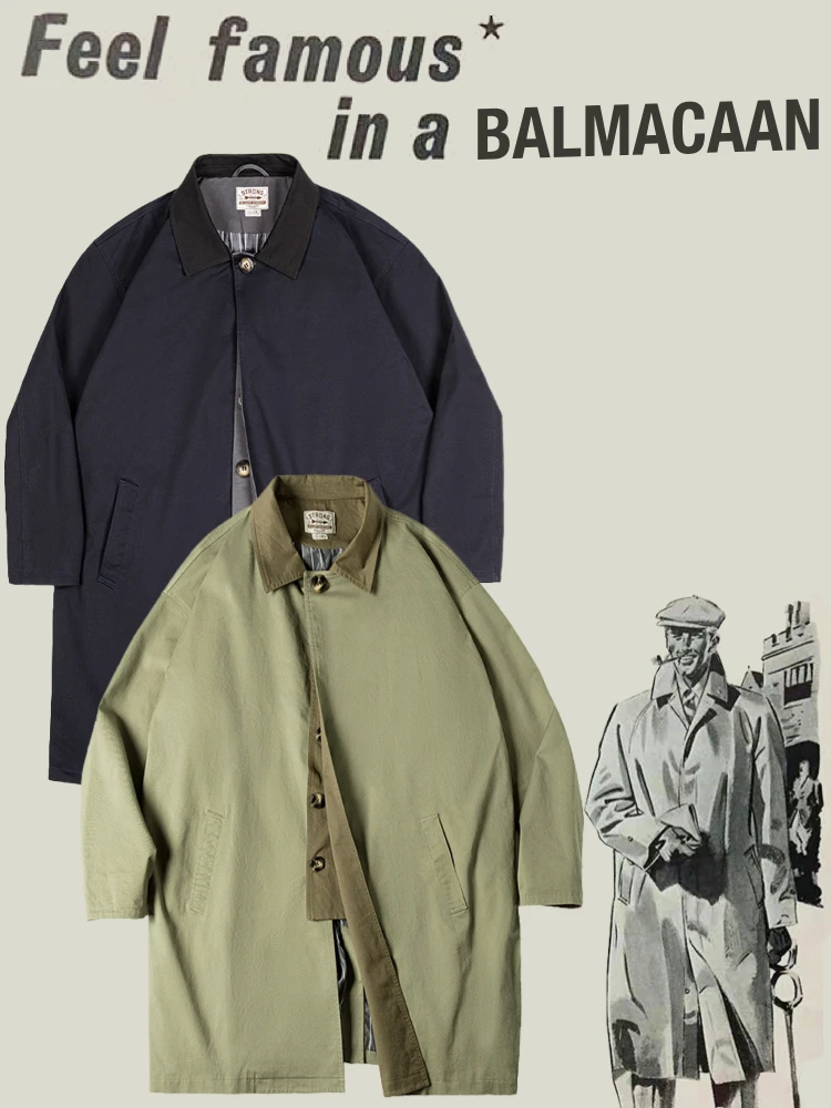 

Bembali American Retro Ame i средней длины Jaet, хлопковое повседневное осеннее пальто на одной пуговице, однотонное осеннее пальто