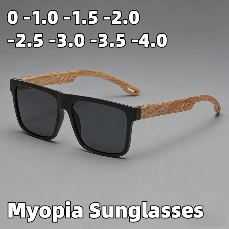 New Retro Bamboo-Wood Frame UV-Protective Men's Sunglasses Trendy Street Style Shades High-Definition Comfort Glasses
