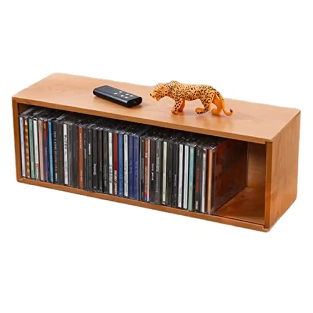 Scaffale portaoggetti per supporti per CD impilabile Scaffale per organizer Scatola portaoggetti per CD in legno Espositore Compatto ed elegante Gamma di età per adulti Articolo non