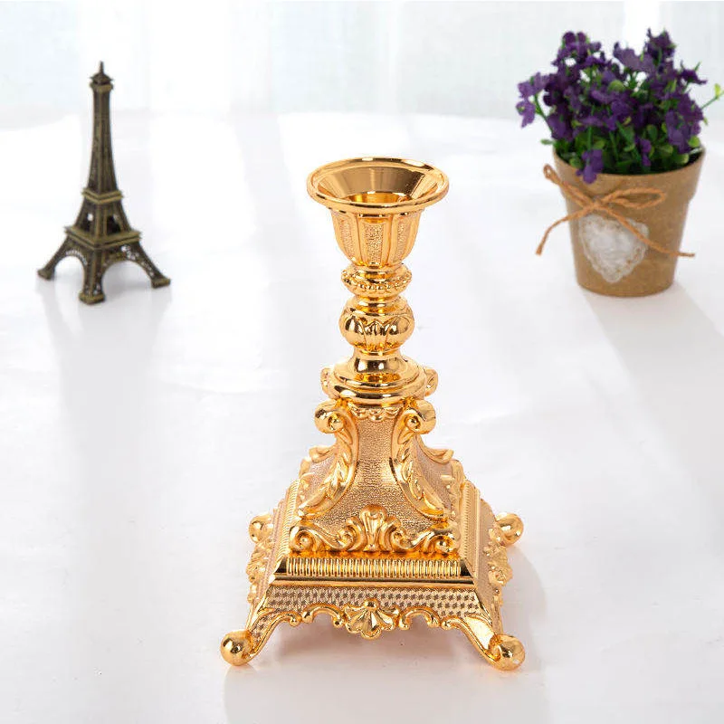 Metal Candle Holder Candlestick Wedding Decoration Dining Table Candle Stand Shooting Props Crafts Candle Accessories Base