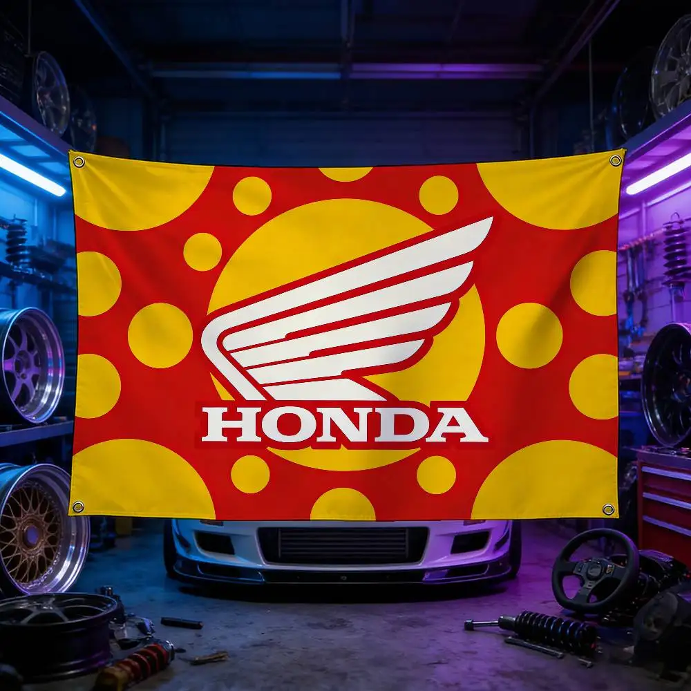 

Мотоциклетный баннер для HONDA Premium Flag, 120 г, полиэстер, экологичный, с принтом, водонепроницаемый, износостойкий, для домашнего декора и вечеринок
