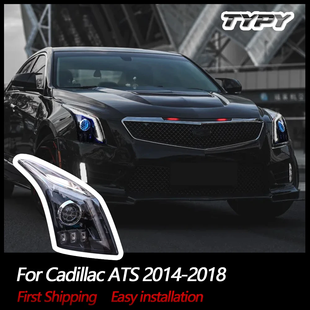 

Автомобильные фары ATS, модифицированные GTR War-God, светодиодные фары, светодиодные фары DRL, дневные ходовые огни для Cadillac ATS 2014-2018