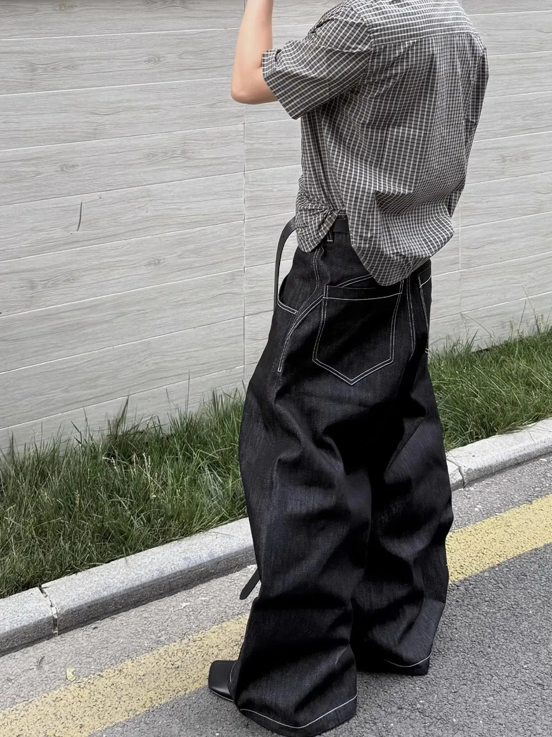 Calças Jeans Originais Estilo Americano, Baggy, com Corte Largura Wide Leg, Jeans Casuais para Homens e Mulheres