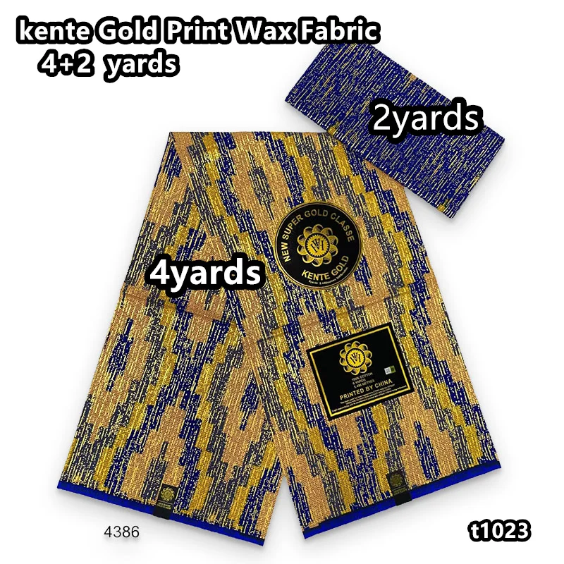 Ankara African Fabric kente gold Real Wax Fabric Nigeria Ghana Style Tissu Sewing Dress Craft DIY 100% Cotton